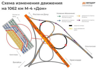 В Ростовской области начнут ремонт альтернативы М-4 «Дон» Изменение движения на 1062 км М-4 "Дон" //фото: Администрация Ростова