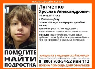 В Ростове пропал школьник-подросток В Ростове пропал школьник // фото: соцсети поискового отряда "ЛизаАлерт"