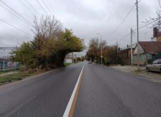 Объемы дорожной разметки в Ростовской области в 2026 году составят 5,5 тысячи километров отремонтированная дорога по улице Нансена // фото: группа ВК Минтранса Ростовской области