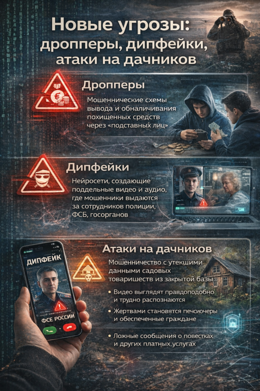 В Ростовской области кибермошенники все чаще применяют новые схемы //Инфографика сгенерирована Chat GPT, данные ГК Солар