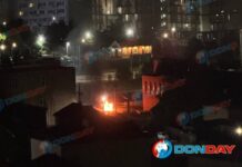 В Ростове на Малиновского тушили горящую машину //Фото: соцсети DonDay