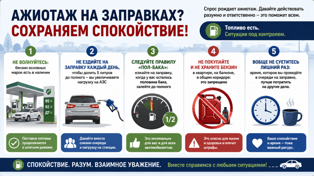 Как победить топливный кризис на заправках и в головах? //Инфографика "Городской репортер"