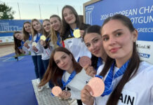 Спортсменка из Ростовской области выиграла золото и бронзу на чемпионате Европы Олеся Атаманенко и команда // Фото предоставлено Стрелковым союзом России